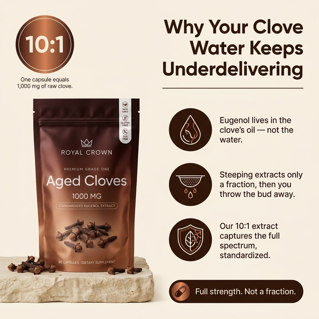 Royal Crown Aged Clove Extract - 1,000mg High Eugenol Daily Capsules